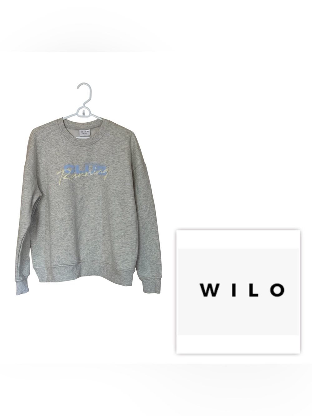 NWT $136 WILO The Label Women S Running Club Graphic Crew Sweatshirt oversized
